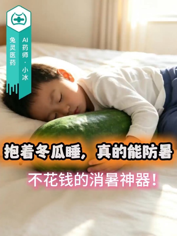 抱着冬瓜睡，真的能防暑！