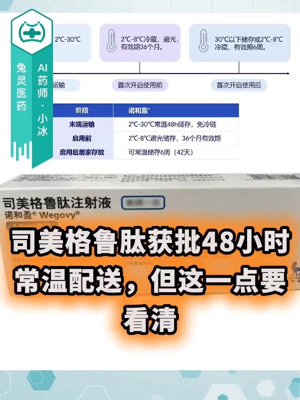 司美格鲁肽获批48小时常温配送，但这一点要看清