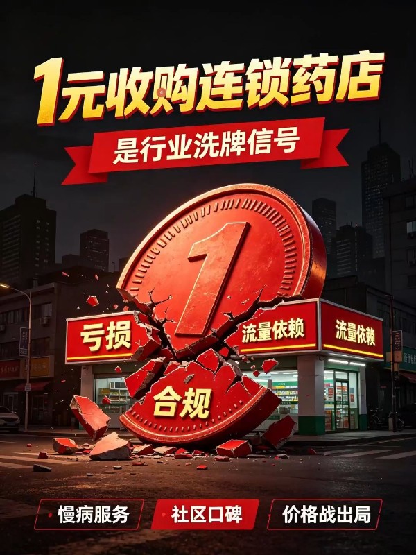 1元收购连锁药店背后，给所有药店老板的警示