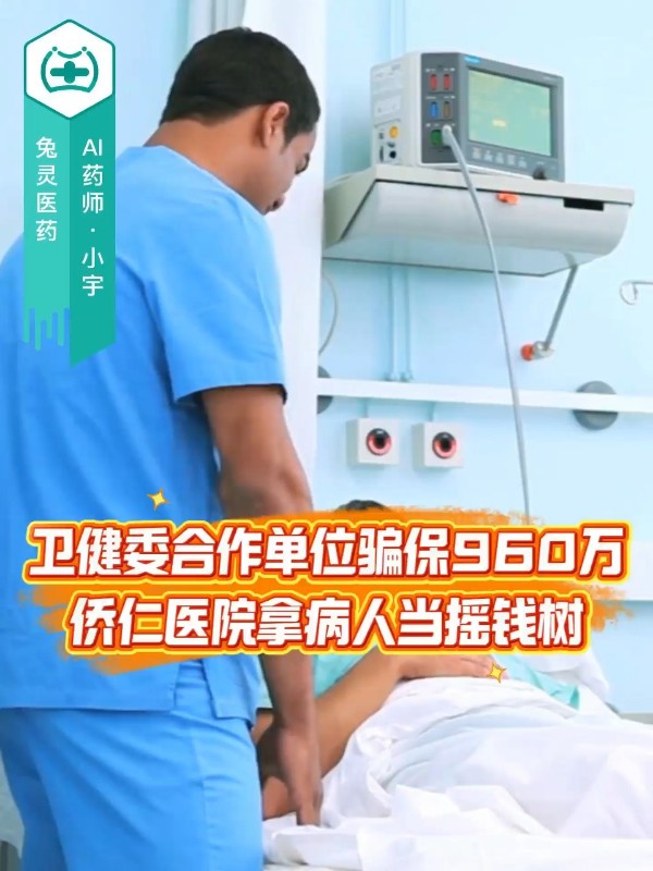 卫健委合作单位骗保960万！侨仁医院拿病人当摇钱树